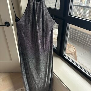 Reformation silver maxi dress